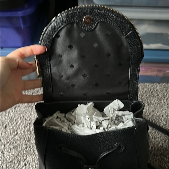 Kate Spade Black Pebble Leather Backpack - Picture 7 of 12